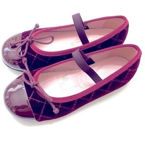 Like New Pretty Ballerinas Wine Quilted Hannah Shoes, Size US11.5/EU29